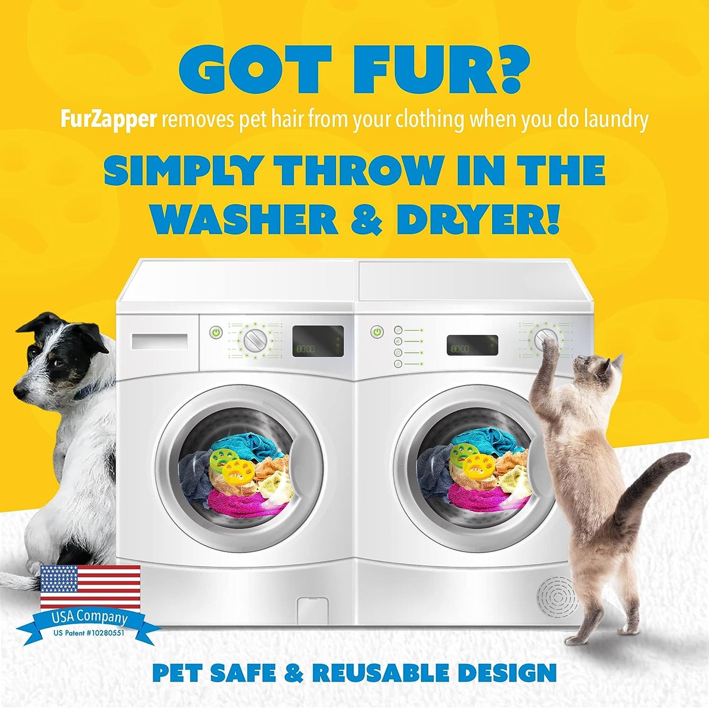 Pet Hair Remover for Laundry, 2 Pack - Reusable