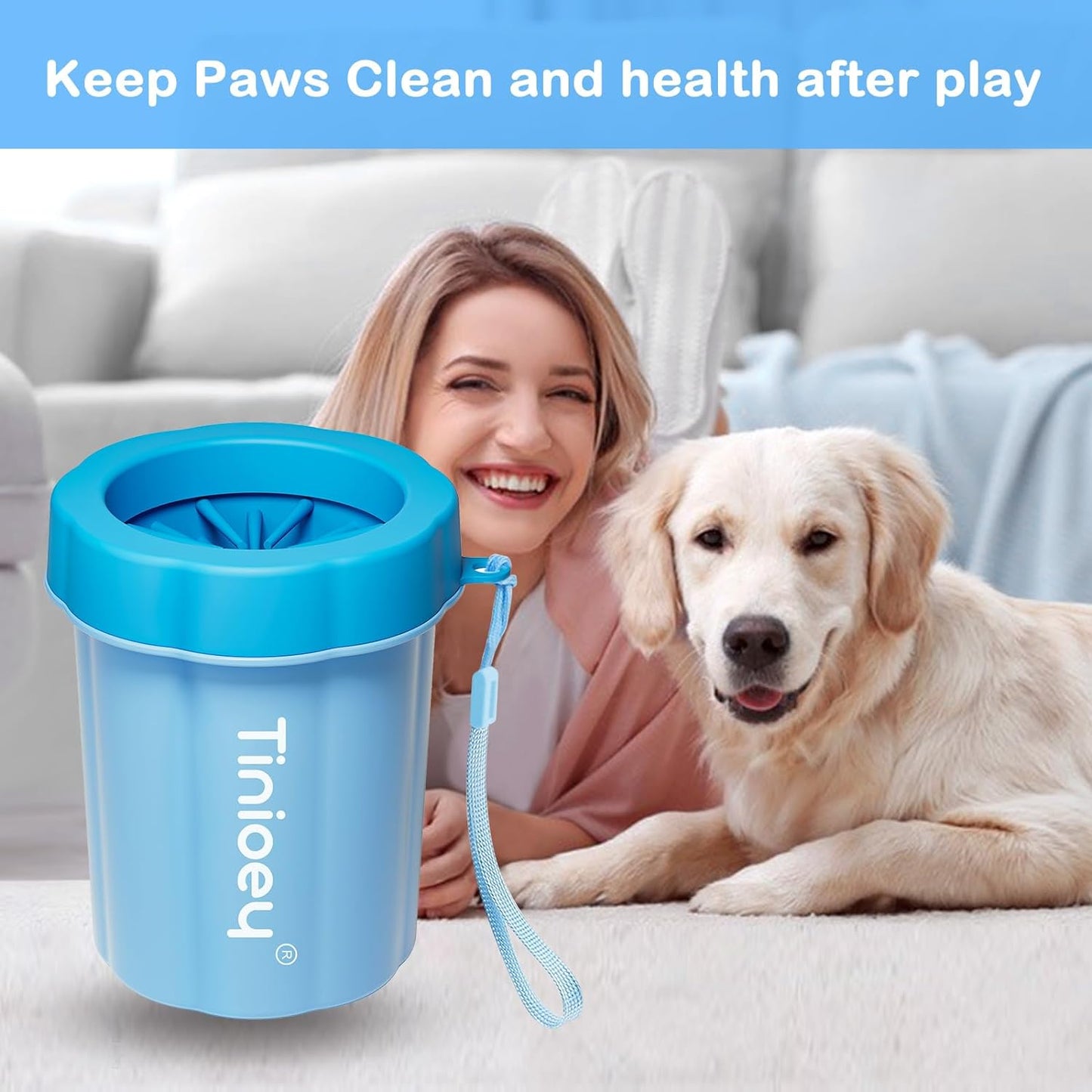 Pet Paw Cleaner for Medium Dogs (with 3 Absorbent Towels)
