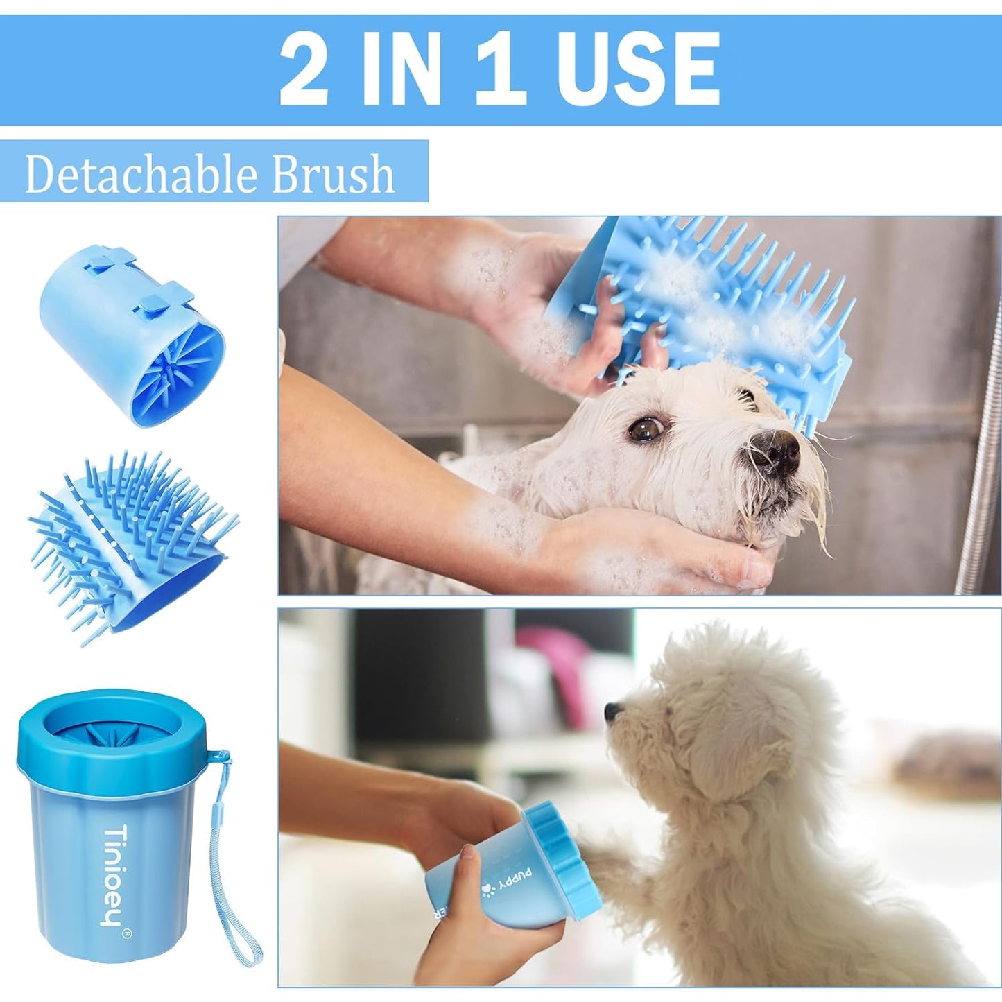 Pet Paw Cleaner for Medium Dogs (with 3 Absorbent Towels)