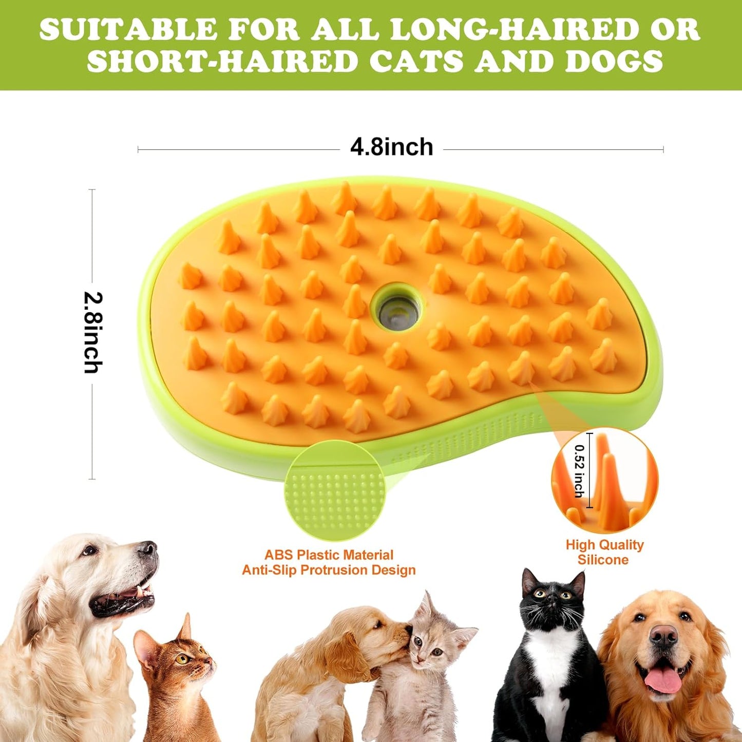 Pet Steam Brush, New 3 in1 Steamy Pet Hair Brush Cleanser with Vapor